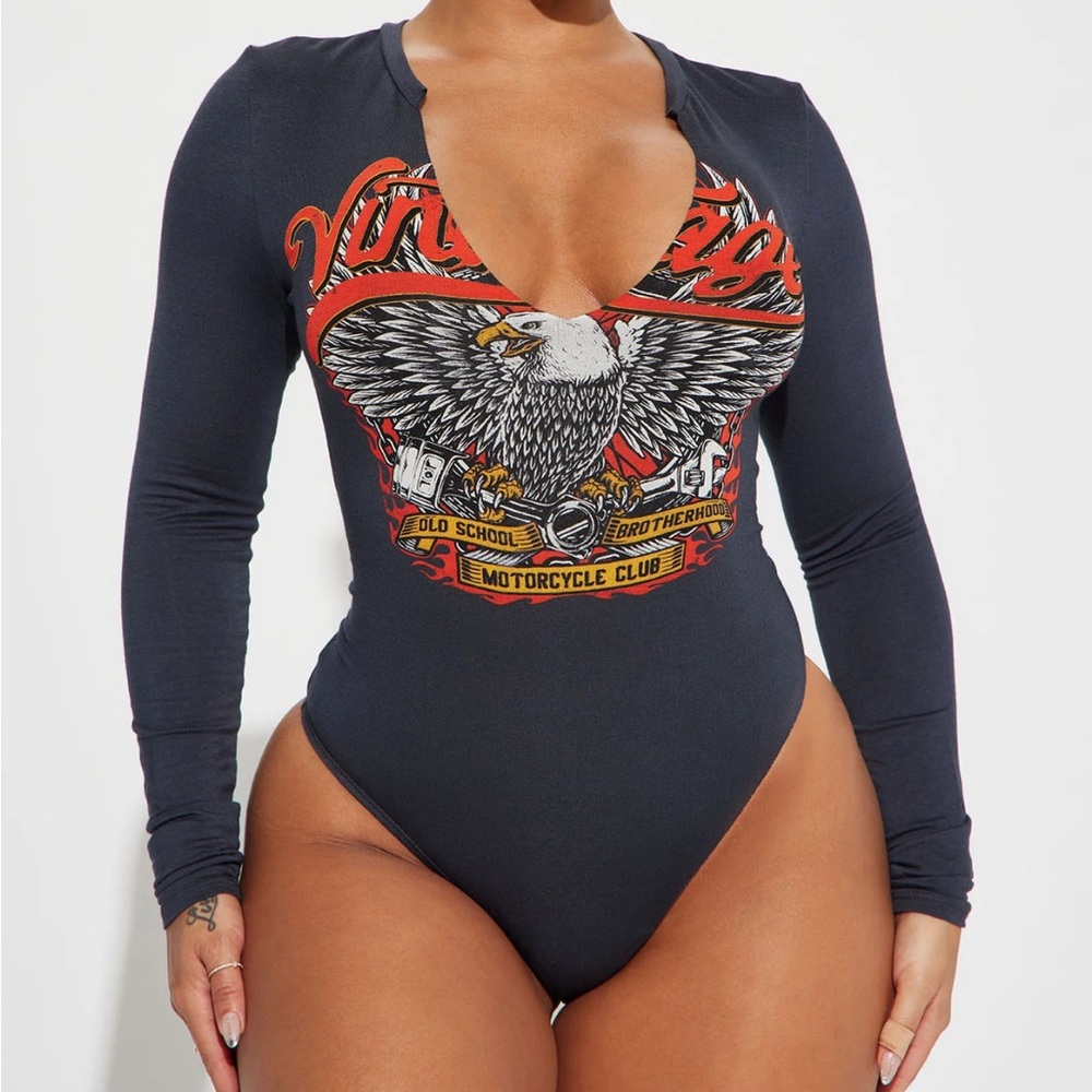 Born To Rock Bodysuit - Charcoal